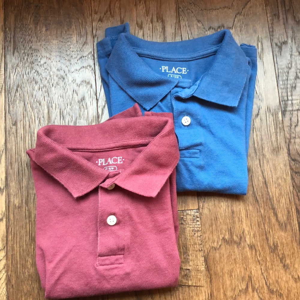 Children’s Place set of two polos dark pink & blue